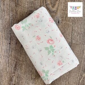 Vintage Full Flat (double flat) Sheet Pink Roses,‎ Cannon
